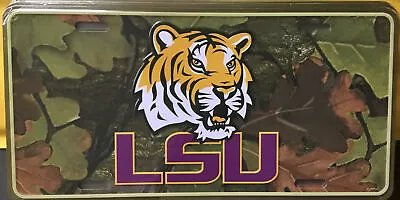 LSU Tigers Louisiana State Camo Metal Car Tag Automobile License Plate NEW • $7.49