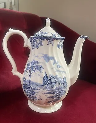 Vintage Myott The Brook Staffordshire Ware Coffee Teapot Tennyson Poem Ceramic • £28.99