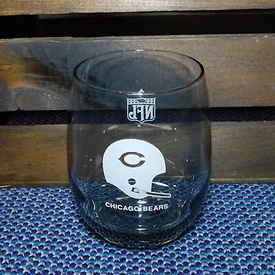 Vintage Chicago Bears Smoked Glass NFL Football Cocktail Bar Drink EUC 4.25  • $9.88