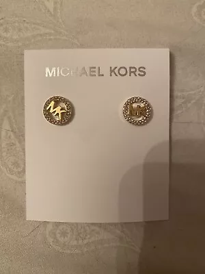 Michael Kors Earrings Studs Gold & Diamonds • $20