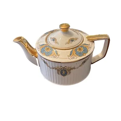 Sadler Teapot Blue Cherubs Gold Trim Antique England Used • $35