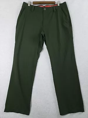 Under Armour Golf Pants Men's Size 35x32 (ACTUAL) Green Straight Leg Chino • $23.99