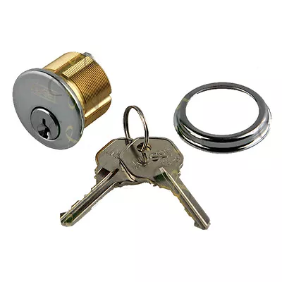 NU-SET Mortise Cylinder 1  Satin Chrome 5-Pin Kwikset Keyway • $13.99