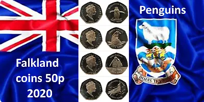 Falkland Islands Coin 50p Penguin 2020 Rockhopper King Magellanic Gentoo UNC Isl • £19.91