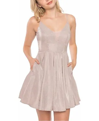 B Darlin Junior's Glitter Mesh Skater Dress Pink Size 56 • $23.50