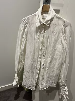 Aje Silk /linen Shirt 12 • $79