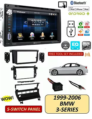 BMW E46 3 SERIES BLUETOOTH TOUCHSCREEN DVD Car Stereo Kit 5 Switch Panel • $185.99