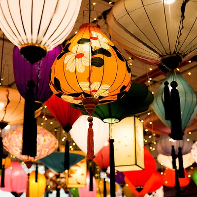 2x Japanese Satin Silk Lanterns Handmade Waterproof Lantern Hanging Lantern • $52.41