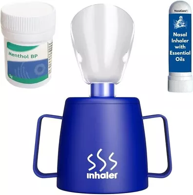 NanaCare UK Steam Inhaler Cup With Powerful Menthol Crystals And Nasal Stick • £12.89