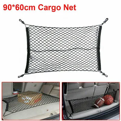 Car Rear Cargo Net Boot Trunk Storage Organizer Keep Luggages Mesh Nylon Black • $21.43