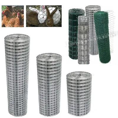 £27.10 • Buy Chicken Wire Mesh Fencing Galvanised/PVC Netting Rabbit Fence Pet Garden 5~50M