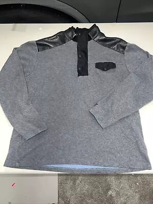 PXG Sweatshirt Men's Large Gray Golf Faux Leather Quarter Zip Pullover • $13.49