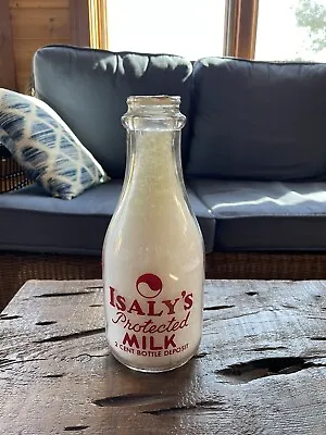 Vintage Isaly's Dairy Quart Milk Bottle 2 Cent Bottle Deposit • $65