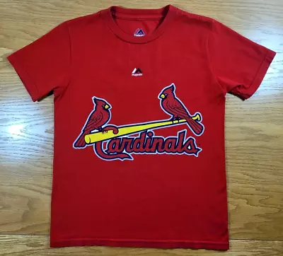 St. Louis Cardinals T-Shirt Youth Small (8) Red Yadier Molina Name & Number Kids • $10.19