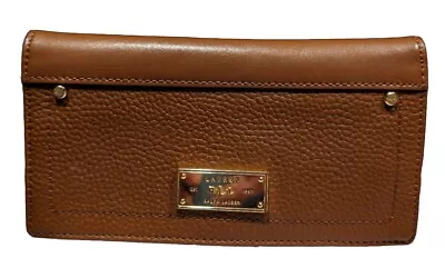 Lauren Ralph Lauren  Rll Pre-owned Tan Slim Wallet Bi-fold Clutch Id Holder  • $14.99