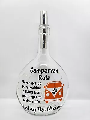 Campervan Glass Bottle Night Light Lamp • £15