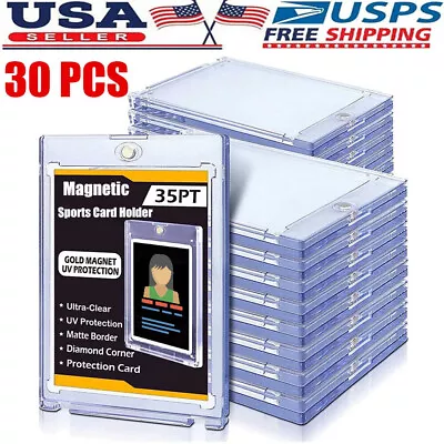 1-30 Pcs Magnetic Card Holder For Trading Cards Protector Case Hard Baseball • $10.45