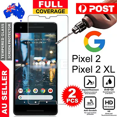 2x Pixel 2 / Pixel 2 XL Premium Tempered Glass Screen Protector Film For Google • $3.85