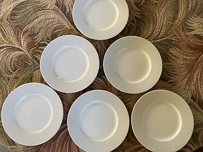 Mikasa Cheers Stripes 6 Salad Plates 8 5/8” White Porcelain Made In Japan NEW • $118.13