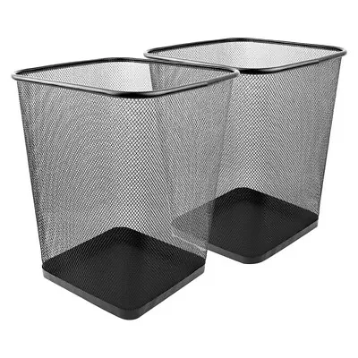 6 Gal Mesh Metal Wastebasket 2 Pack Black • $19.20