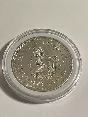 Cuauhtemoc Cinco Pesos! 90% Fine 1947 5 Peso Mexican Coin AU ~ Exact Coin In Pic • $80