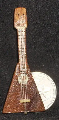 Dollhouse Miniature Mexican Wooden Balalaika 1:12 Musical Instrument #WI-1702 • $19