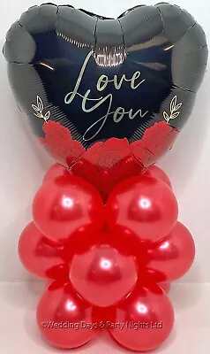 £5.75 • Buy Love You Red Roses Heart Foil Balloon Kit Engagement Party Table Decor No Helium