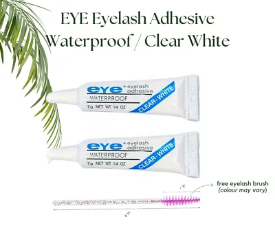 Eyelash Glue Strip False Lash 7g Strong Adhesive Waterproof Clear White - 2 Set • £2.99