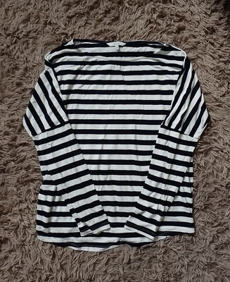 £4.99 • Buy NEXT Sailor Stripe Nautical Top Long Sleeve 14 (10/12/14) Relaxed Vest Navy M