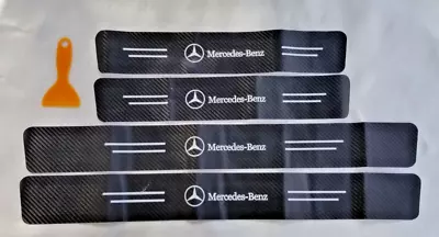 Mercedes Car Door Plate Sill Scuff Cover Anti Scratch Decal Stickers Protector • $14.47