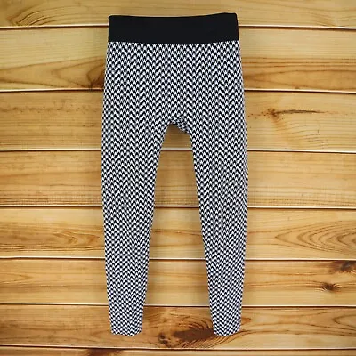 Nine West Leggings Womens Size M/L Black White Houndstooth Comfort Waistband • $13.59