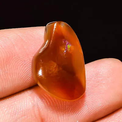 9.95 Cts Natural MEXICAN FIRE AGATE Free Form Gemstone Jewelry 12x18x5 Mm • $15.99