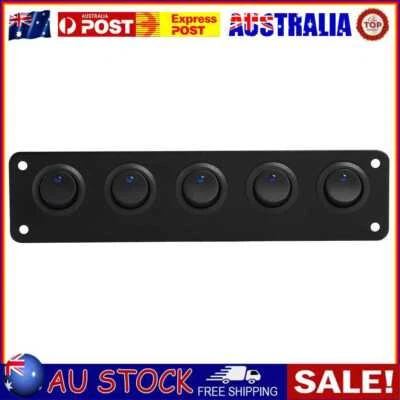$13.58 • Buy 5 Gang Blue LED Rocker Switch Panel 12V 20A 24V 10A DC For Car Marine Boat Yacht