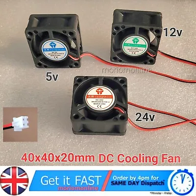 4020 FAN 4cm 40mm X 40mm X 20mm MINI SQUARE BRUSHLESS COOLING FAN 5V 12V 24V DC • £6.99