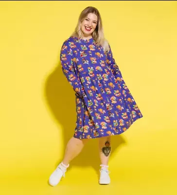 New Truffle Shuffle Womens Size 20-22 XL Rainbow Brite Smock Dress All Over... • £7.99