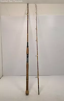 Vintage Fiberglass Spinning Rainbow Wrapped Fishing Rod Poles 55  Black Brown • $14.99