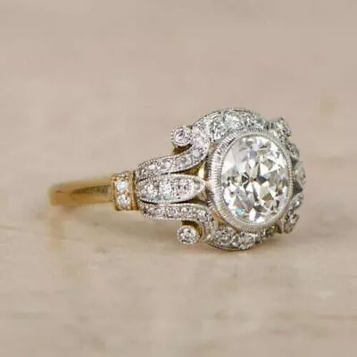 2.50Ct Art Deco Style Lab-Created Diamond Edwardian Circa Engagement Silver Ring • £67.48