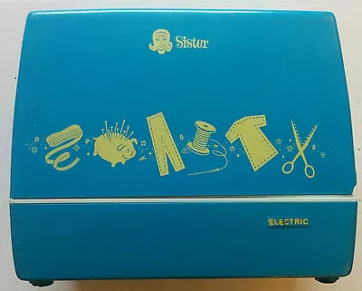 Vintage Barbie Sister Sewing Machine Toy Electric Blue Case Japan Model 25 • $59.11