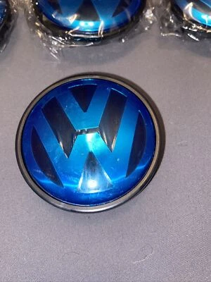 $19.99 • Buy Bag Of 4 Volkswagen 65mm Hood Emblem Blue/black