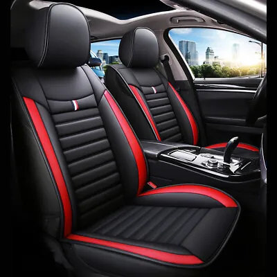 For Mercedes Luxury PU Leather Car Seat Covers Full Set Cushion Protector Red • £43.99