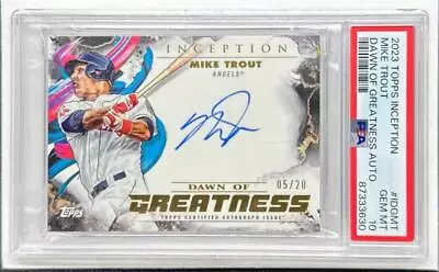 2023 Topps Inception Mike Trout Dawn Of Greatness Auto #05/20 PSA 10 GEM Angels • $76.01