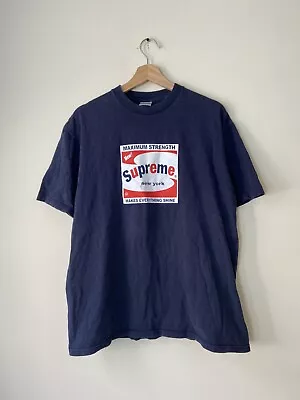 Vintage Supreme 2001 Brillo Andy Warhol Art Skate Navy Tee Shirt - RARE • $245