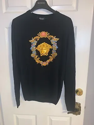 Auth Mens Versace Medusa Embroidered Light Sweater  Size 48 Approx S/m • $339