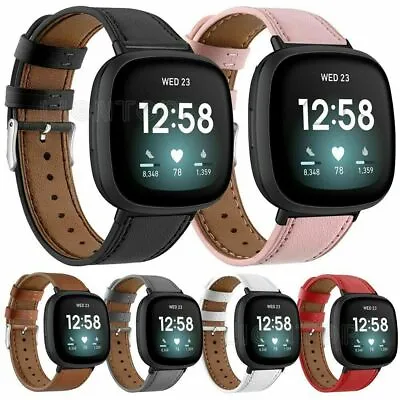  For Fitbit Versa 1 2 Leather Watch Band Strap Buckle Wirstbands Women's • $17.99