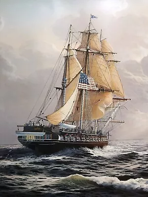 The Constitution Brian Horswell Plymouth Sailing Ship Oil Painting 2’x3’ • £15