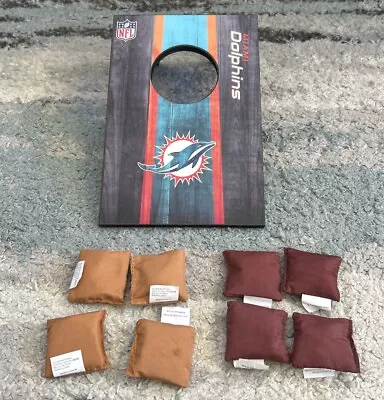 NFL Dolphins Table Top Toss Mini Bean Bag Game 8 Mini Bags 1 Game Board • $24.99