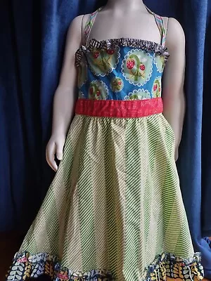 Matilda Jane Strawberry “Limeade Ellie Roundabout Dress  Halter Dress Girls 6 • $18