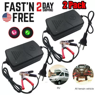$14.59 • Buy 2pcs 12V Auto Car Battery Charger Trickle Maintainer For Auto Boat Motorcycle