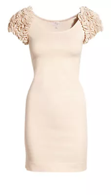 H&M The Garden Collection Floral Ruffle Sleeve Peach Cream Dress Sz M • $24.99