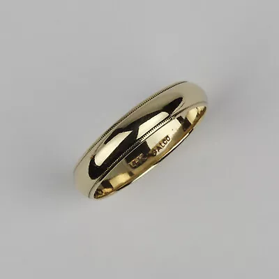 Vintage 14k Yellow Gold Mens Milgrain Edge Band Ring Size 11.25 • $299